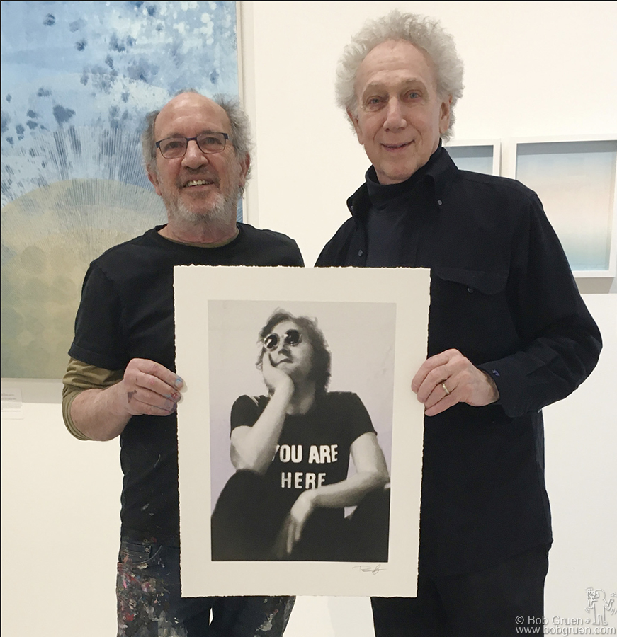 Jan 27 - North Adams, MA - Gary Lichtenstein and Bob Gruen with their silkscreen piece at MASS MoCA.